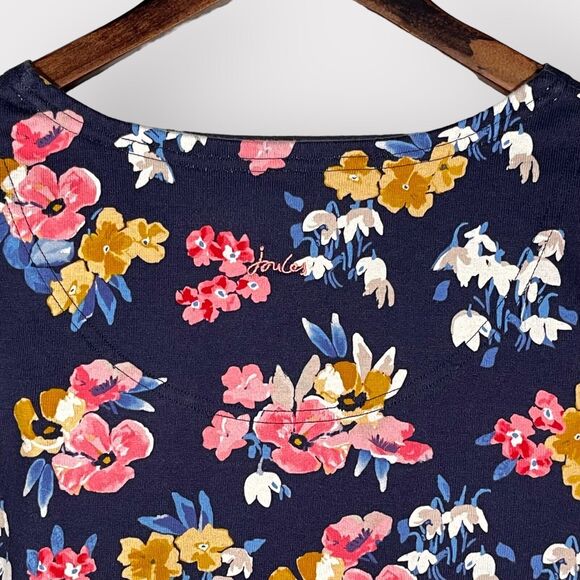 Joules Blouse Top Women 8 Blue Floral Harbour Print Long Sleeve Pullover W61 - Picture 6 of 14